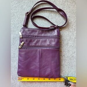Purple Crossbody Bag with paisley interior